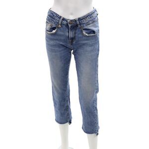 R13 Womens Crop Straight Jeans Blue Size 24